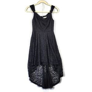Homrain Black Gothic Sleeveless Lace Hi Low Cocktail Party Dress Women's Large